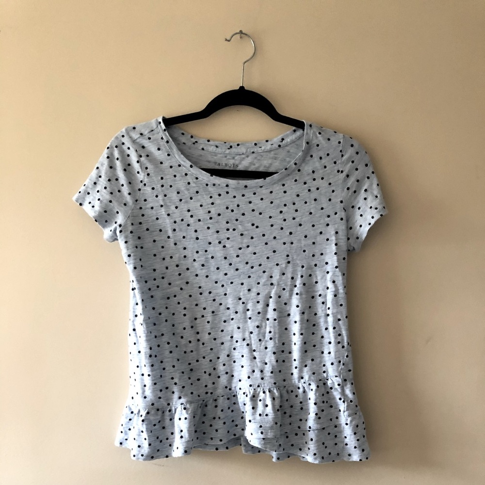 XS poka dot blouse.